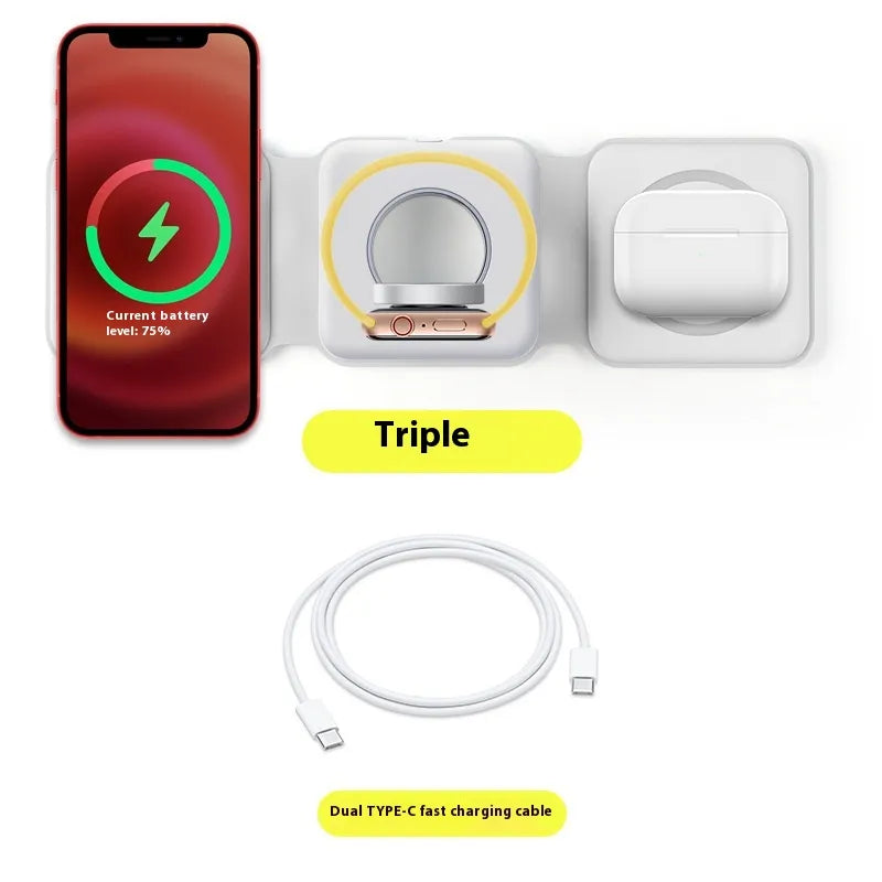 Cargador Plegable 3 en 1 Inalámbrico