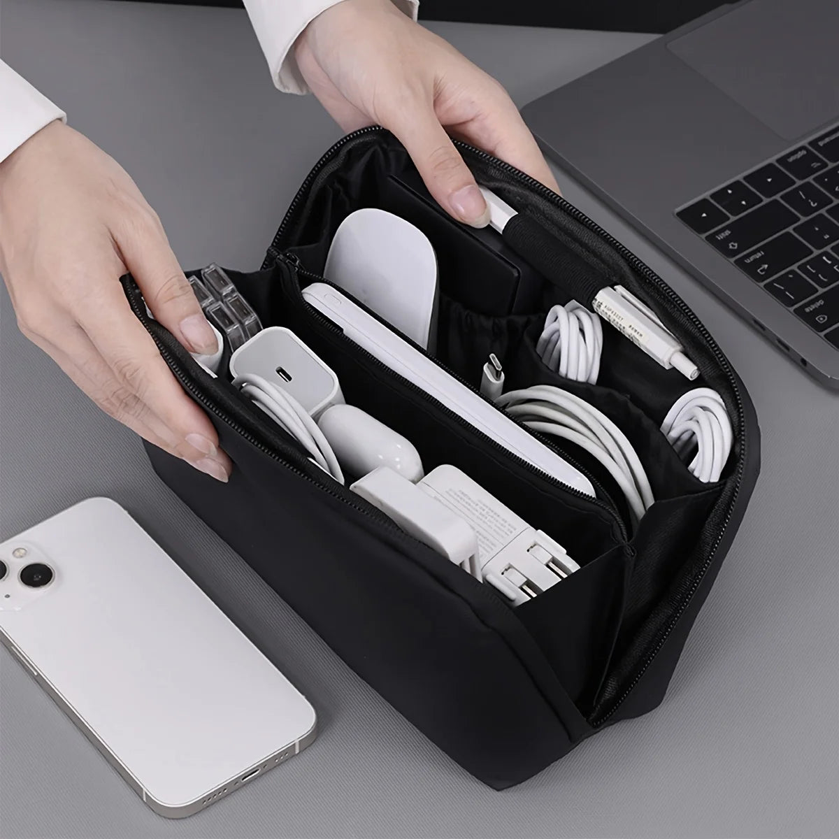 Portable Data Cable Storage Bag Mouse Headphones Power Bank Digital Accessories Organizer Bag Business Travel Makeup Bags